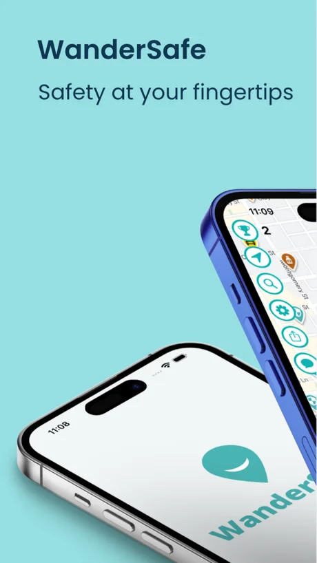 WanderSafe safety app showing real-time safety map